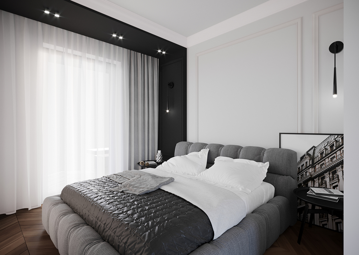Projekt apartamentu II w stylu modern classic 48m² w Opolu 
